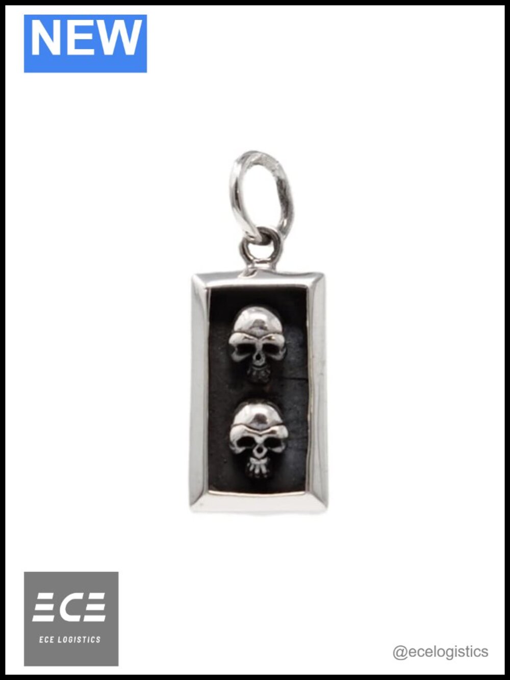 925 Sterling Silver Skull Pendant Necklace Charm Biker Punk Gift